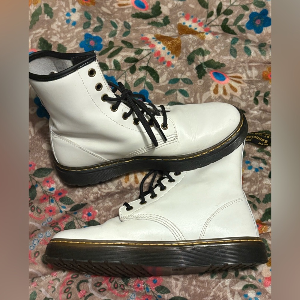 Dr. Martens White AirWair Ankle Boots, SZ9